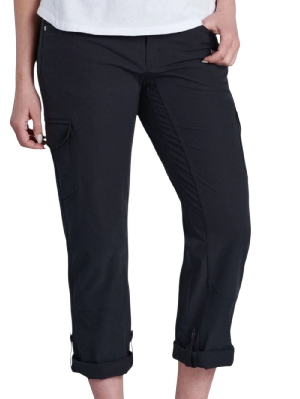 Kuhl Freeflex Roll-up Cargo Convertible Pants Black 14 Short UV Protect Hiking